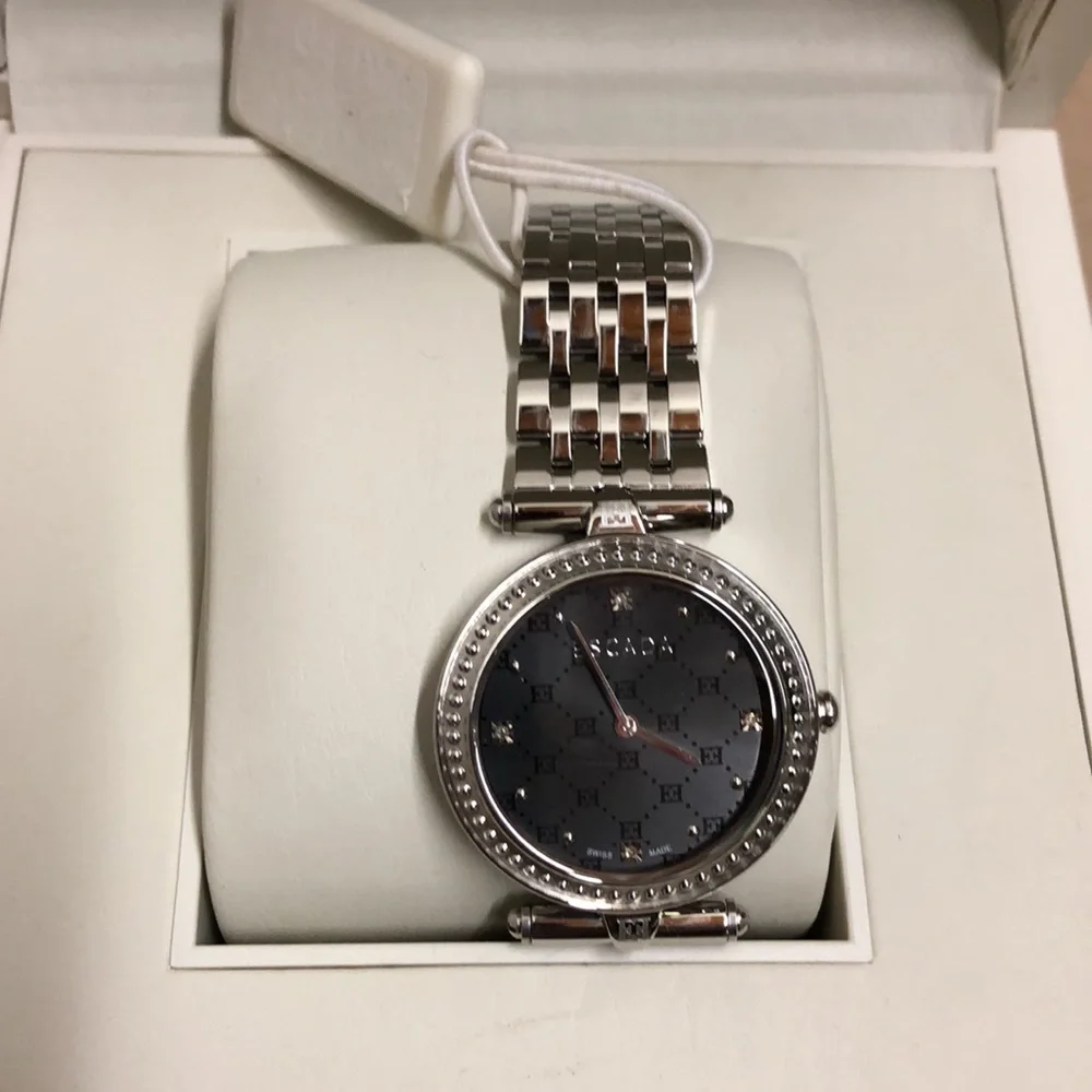 Escada Vanessa Stainless Steel Mini Diamond Watch Silver Black